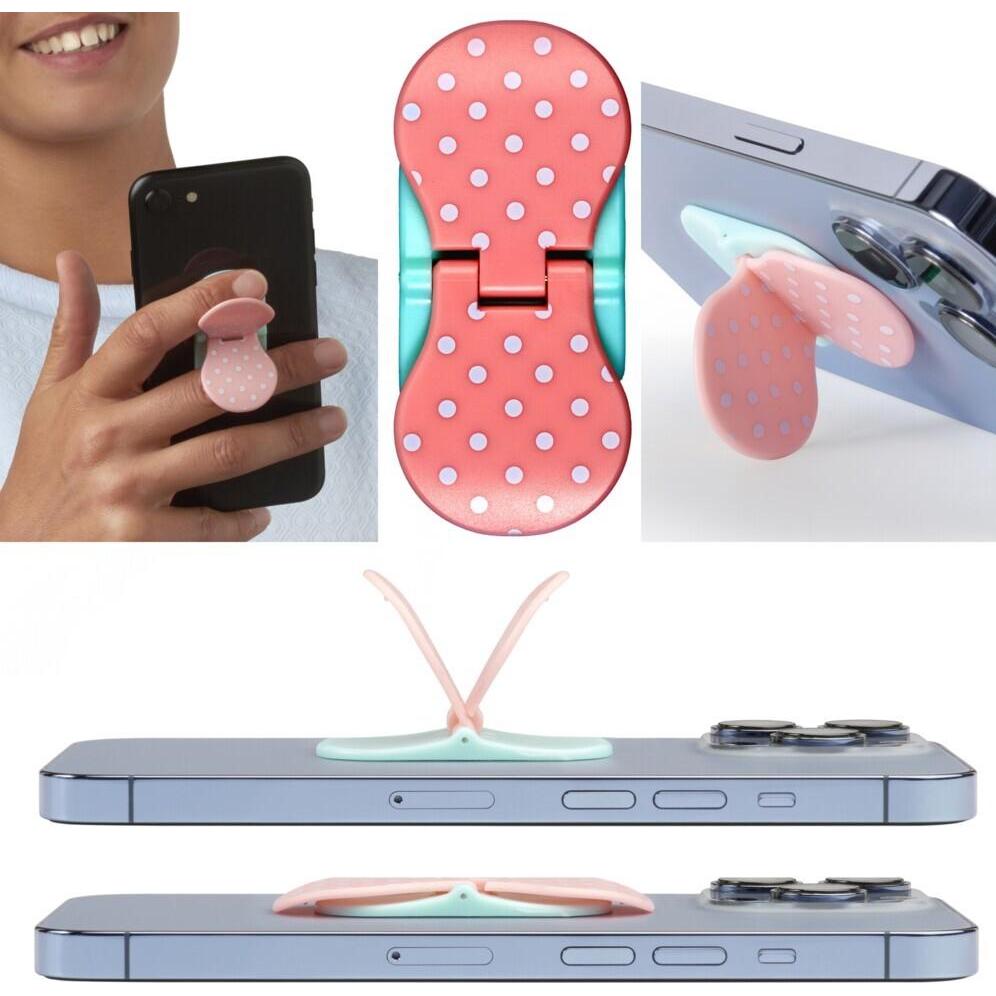 Bookchair zipgrips White Dots on Pink 2 in 1 Ha, Smartphone Halterung, Pink