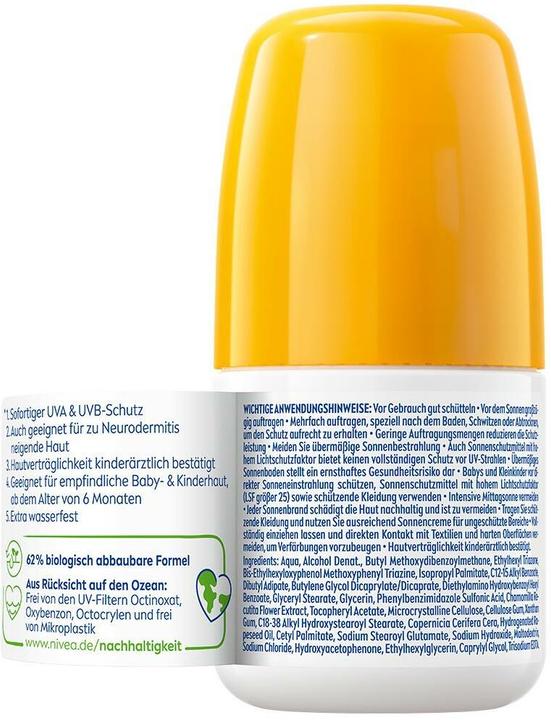 Image du produit NIVEA Kids Sensitive (Stick solaire, SPF 50, 50 ml, 90 g)