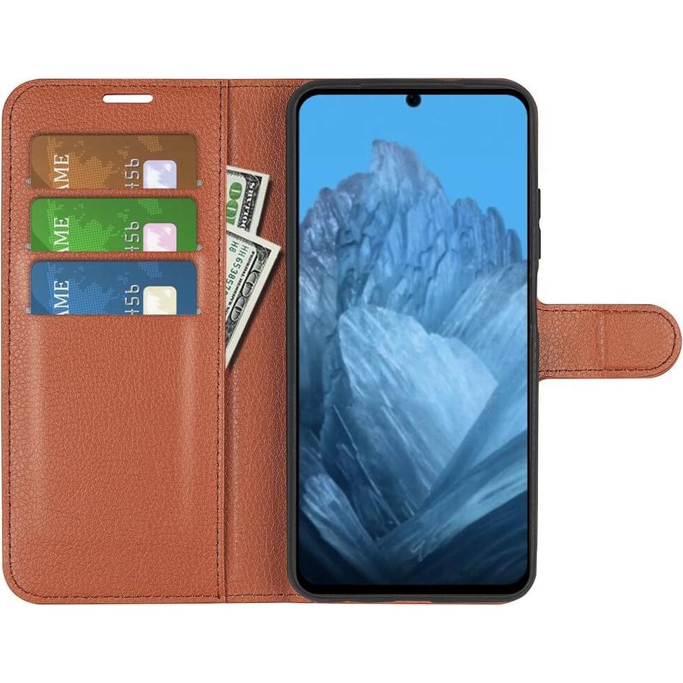 Thumbnail - Cover-Discount Google Pixel 9 / 9 Pro - Leder Etui Hülle (Google Pixel 9 Pro), Smartphone Hülle, Braun