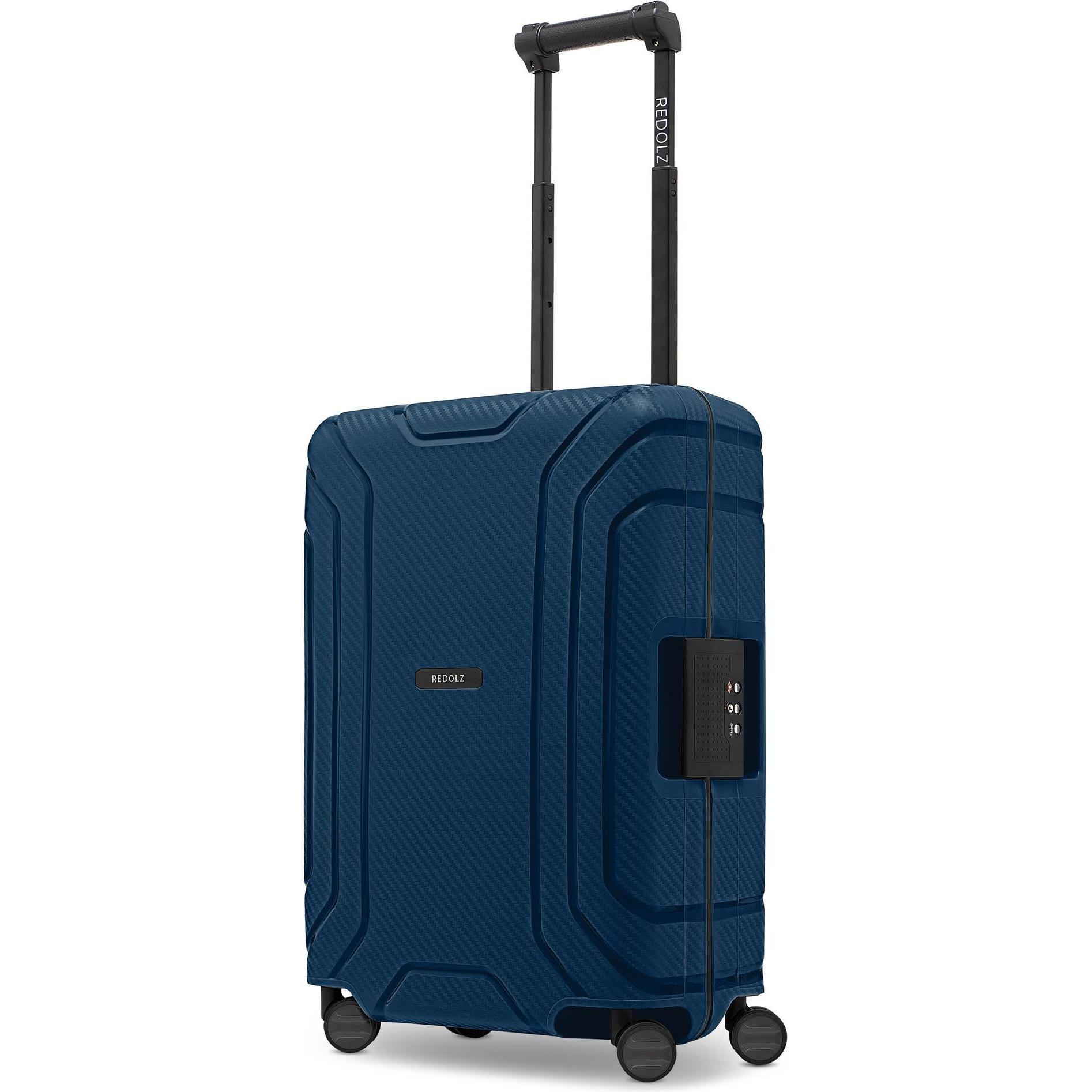 Redolz, Koffer, Essentials 15 4-Rollen Kabinentrolley 55 cm mit Dreipunkt-Verschluss, Blau, (40 l, Handgepäck (bis 50l))