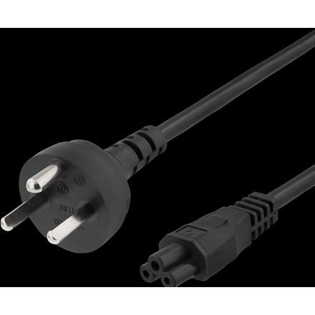 Thumbnail - Deltaco Power cable 2m DK 2-5a to IEC C5 2.4A grounded black (2 m), Netzwerkkabel