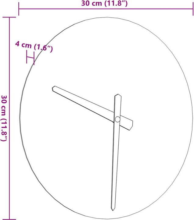 Produktbild VidaXL Wanduhr mit Leuchtendem Skala und Zeiger Gelb Ø30 cm (30 cm)