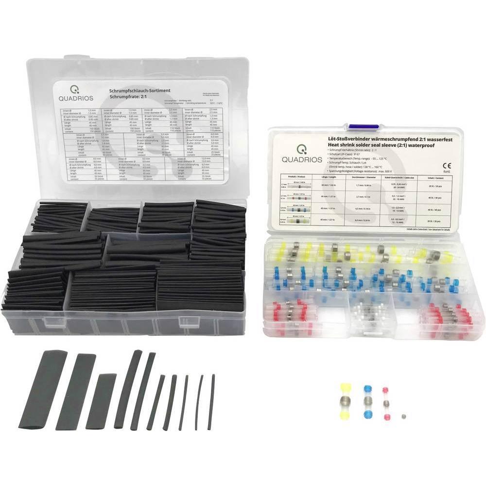 Thumbnail - Quadrios Stossverbinder Kombi Set Lötverbinder und Schrumpfschläuche 920 Teile, Elektronikkabel + Stecker, Schwarz, Tran...