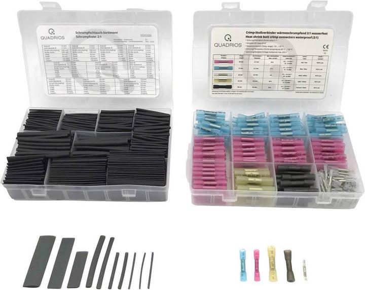 Produktbild Quadrios Stossverbinder Set Schrumpf Crimpverbinder und Schrumpfschläuche 1140 Teile