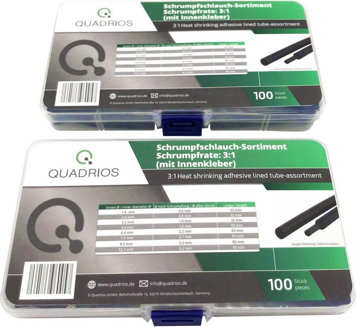 Actual product image Quadrios Shrink tubing assortment Shrink rate:3:1 200 pcs. (200 x)