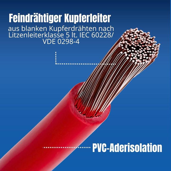 Produktbild Kalitec 10 Meter H05V-K 0,5 mm² braun I Kabel 0,5mm2 als Verdrahtungsleitung I flexible Aderleitung (10 m)