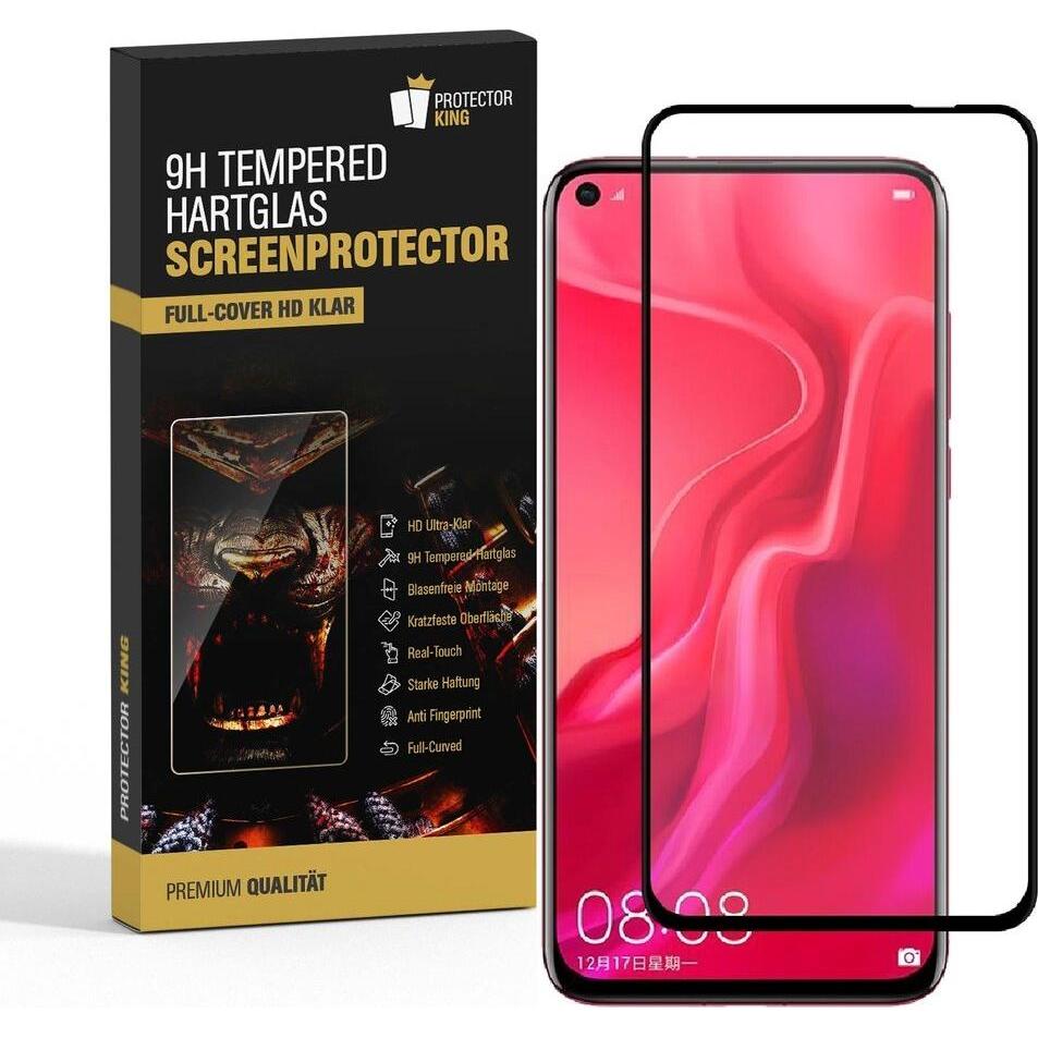 Protectorking 4x echtes Tempered 9H Panzerhartglas 3D KLAR (1 Stück, Honor View 20), Smartphone Schutzfolie