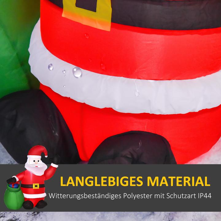 Image du produit Homcom Aufblasbarer Weihnachtsmann 190D Polyester Rot