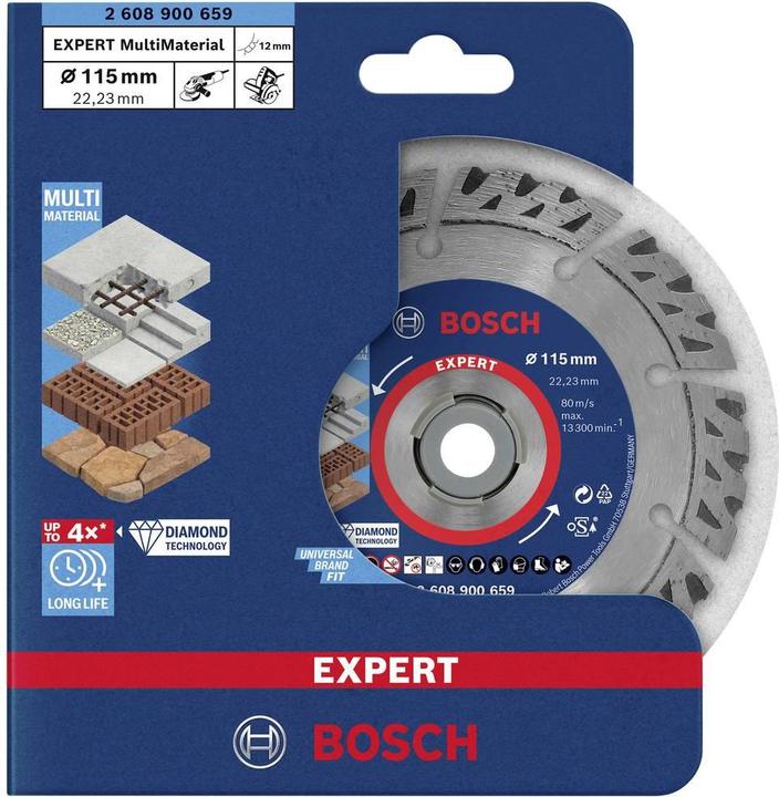 Produktbild Bosch Professional Zubehör EXPERT MultiMaterial Diamanttrennscheiben, 115 x 22,23 x 2,2 x 12 mm