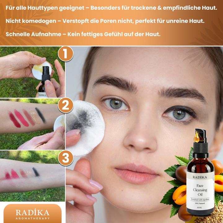 Immagine prodotto Radika Olio detergente per il viso, struccante, 100% puro, organico, naturale, 50 ml (Olio detergente, 50 ml)