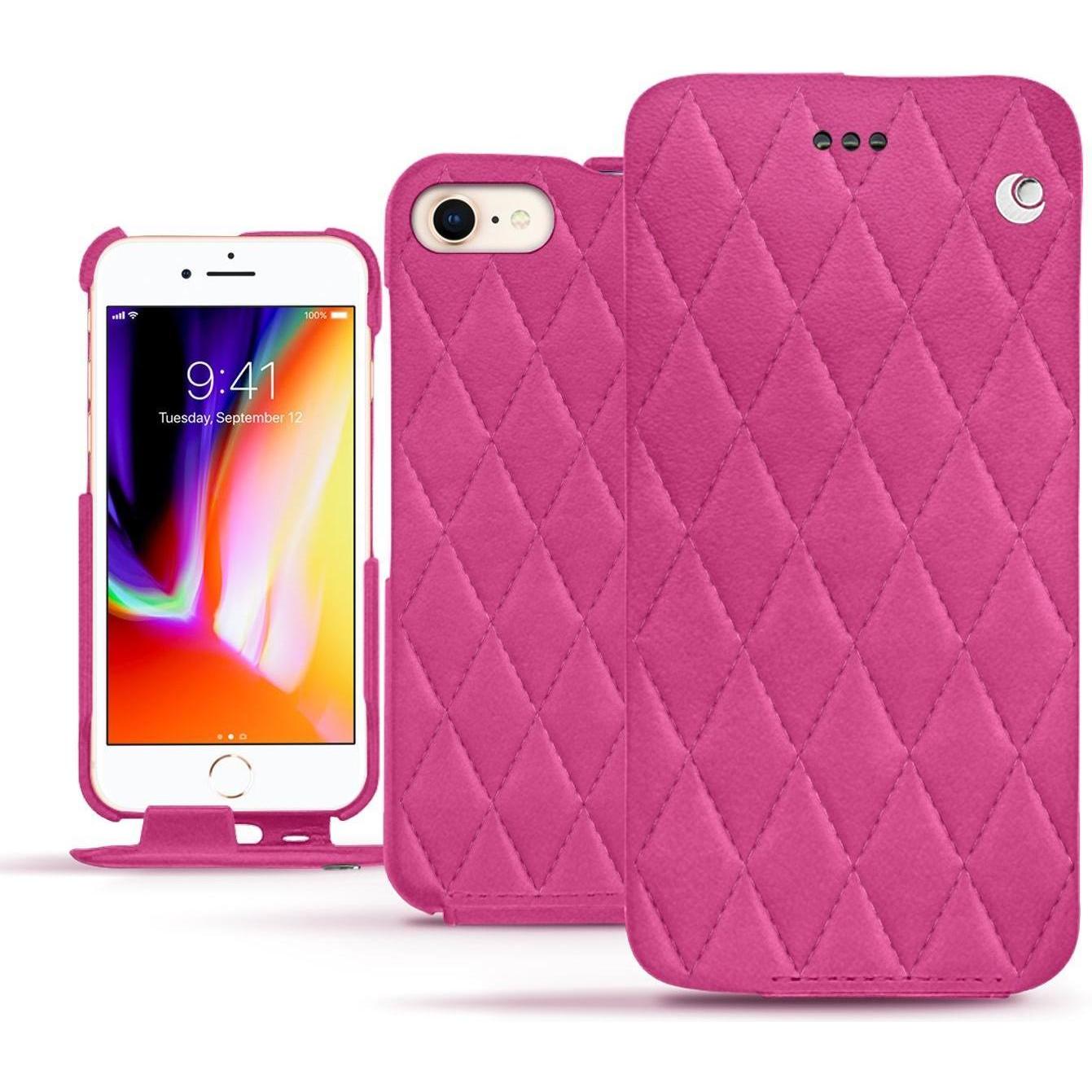 Thumbnail - Noreve Lederschutzhülle vertikal (Apple iPhone 8), Smartphone Hülle, Rosa