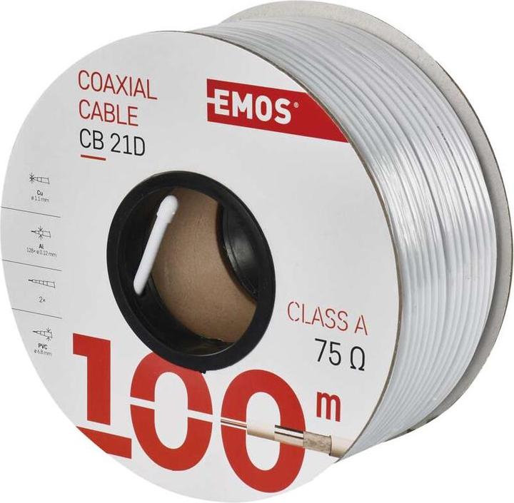 Emos Cavo coassiale CB21D, 100m (Cavi antenna)