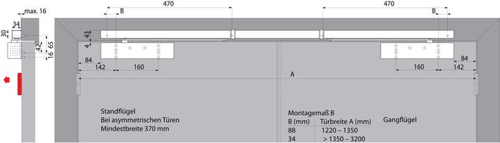 Actual product image Dormakaba Guide rail with closing follower controller GSR Contur Design (Entrance door, French window, Room door, Wooden door, Indoor)