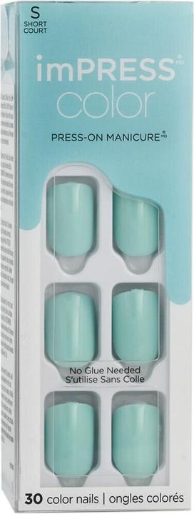 Actual product image KISS Self-adhesive nails imPRESS Colour Mint To Be 30 pcs (L) (Mint)