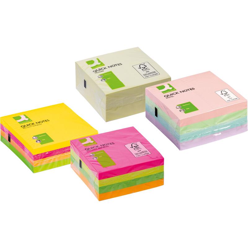 Thumbnail - Q-Connect, Haftnotiz, Haftnotizen Quick Notes Würfel (76 x 76 mm)