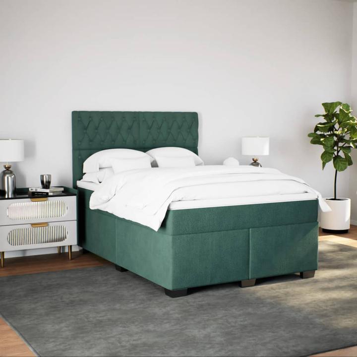 Produktbild vidaXL Bo x springbett mit Matratze 160 x 200 cm Samt (160 x 200 cm)