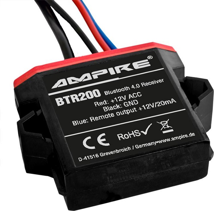 Produktbild Ampire Bluetooth Receiver, 3.5mm Klinke, 12 Volt, aptX (Sender & Empfänger)