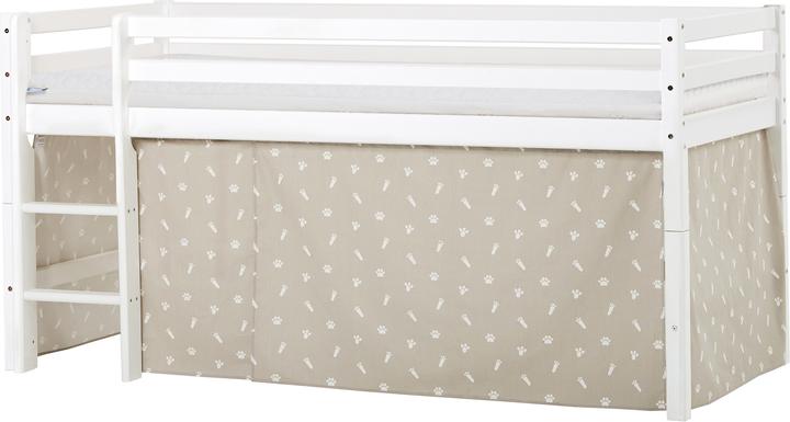 Produktbild Hoppekids BUNDLE BASIC Halbhochbett 90x200 cm mit PETS Vorhang in Silver Cloud und ECO Dream Matratze (90 x 200 cm)