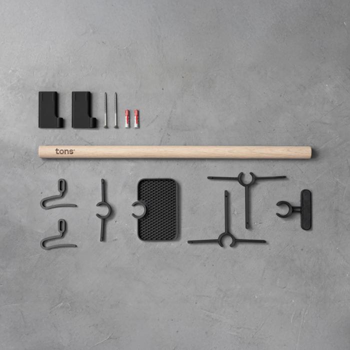 Produktbild Tons Rack Wandhalterung für Schuhe, Helm und zwei Brillen mit Ablage