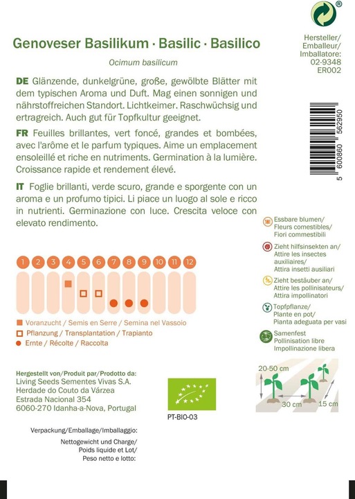 Immagine prodotto Living Seeds Basilico Genovese (Germogli)