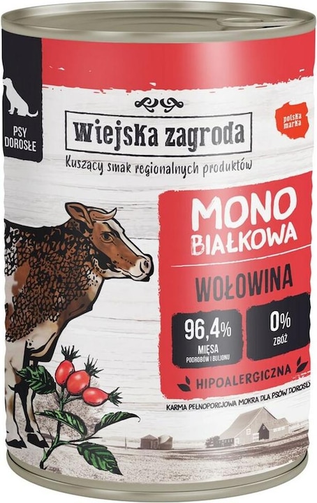 Image du produit Wiejska Zagroda Boeuf monoprotéiné - nourriture pour chien mouillé - 400g (400 g)