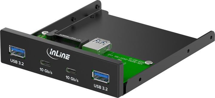 Image du produit InLine ® 3,5" Front Panel, 2x USB-A + 2x USB-C, 10 Gb/s, Metall, schwarz