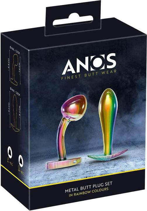 Produktbild Anos Metal Butt Plug Set Rainb