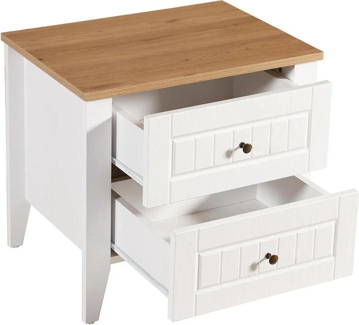 Actual product image Skye Decor Tuval White Nightstand (60 x 44 x 54.40 cm)