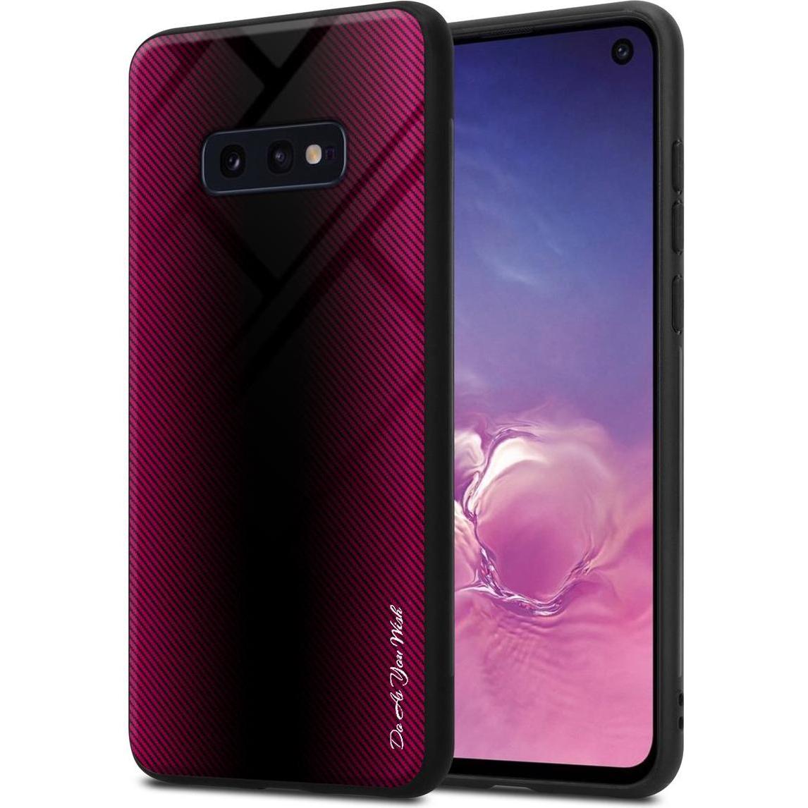 Thumbnail - Cadorabo TPU Gestreiftes Glas Cover (Samsung Galaxy S10e), Smartphone Hülle, Pink
