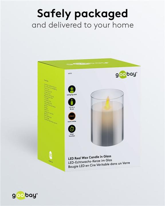 Image du produit Goobay Bougie LED en cire véritable, 75x100mm (1 x)