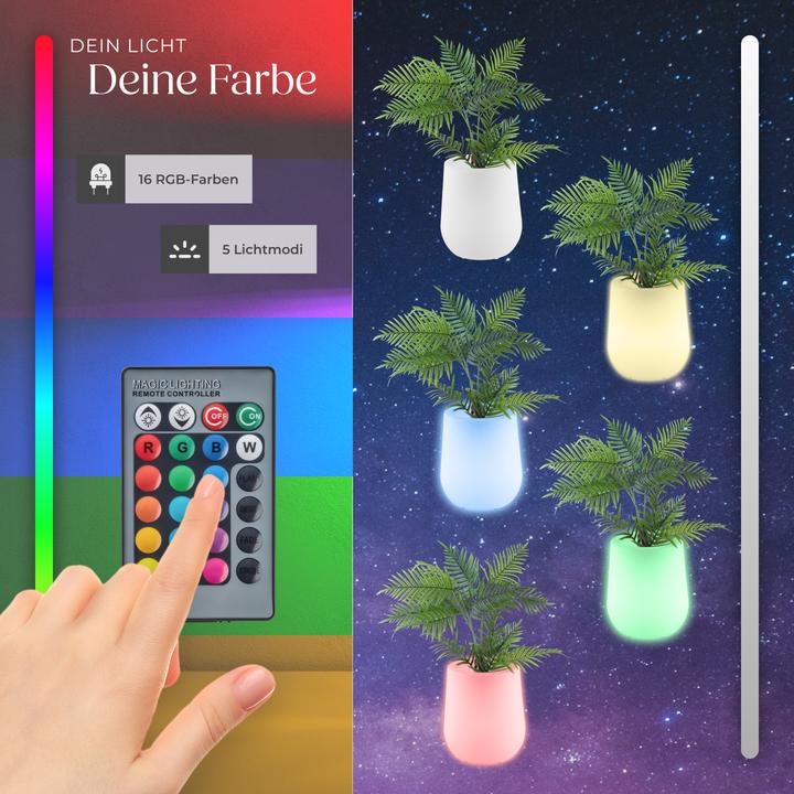 Actual product image tectake LED Flower Pot Luminous Courve Pot with Remote Control (38 x 38 x 44 cm)
