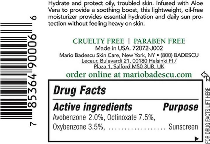 Valori nutrizionali e ingredienti Mario Badescu Aloe idratante SPF (Crema solare, SPF 15, 59 ml)