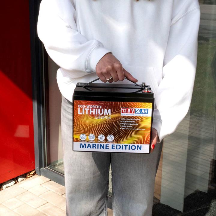 Actual product image Eco-Worthy Marine Lithium-Batterie LiFePO4 12V (12 V, 50 Ah)