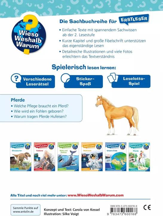 Produktbild Ravensburger Wieso? Weshalb? Warum? Erstleser: Pferde (Deutsch, Carola von Kessel, 2022)