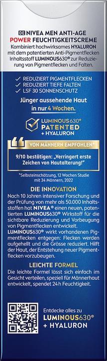 Actual product image NIVEA Men Anti-Age Power (50 ml, 24h cream, SPF 30)