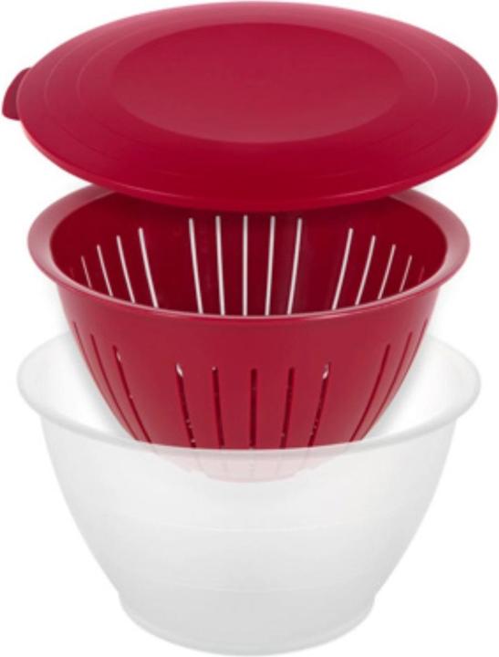 Actual product image Westmark Storage jar/serving bowl with lid and sieve/strainer, 3 parts, capacity: 4.4 litres (4.40 l, 3x)