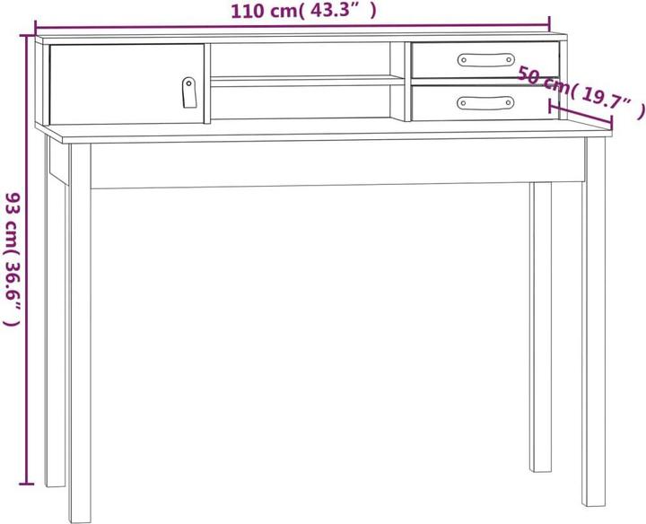Produktbild vidaXL Schreibtisch (110 x 50 x 93 cm)