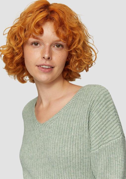 Immagine prodotto S.Oliver Strickpullover Pullover mit überschnittenen Schultern in Melange-Optik (XS)