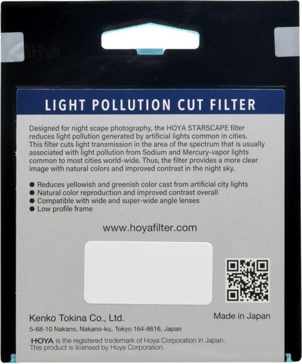 Actual product image Hoya STARSCAPE Astro Filter (58 mm, Night Light Filter)