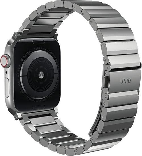 Produktbild Uniq pasek Strova Apple Watch 42/44/45/ 49mm Series 1/2/3/4/5/6/7/8/SE/SE2/Ultra Stainless Steel sre (Edelstahl, 3, 4, 9, Ultra)
