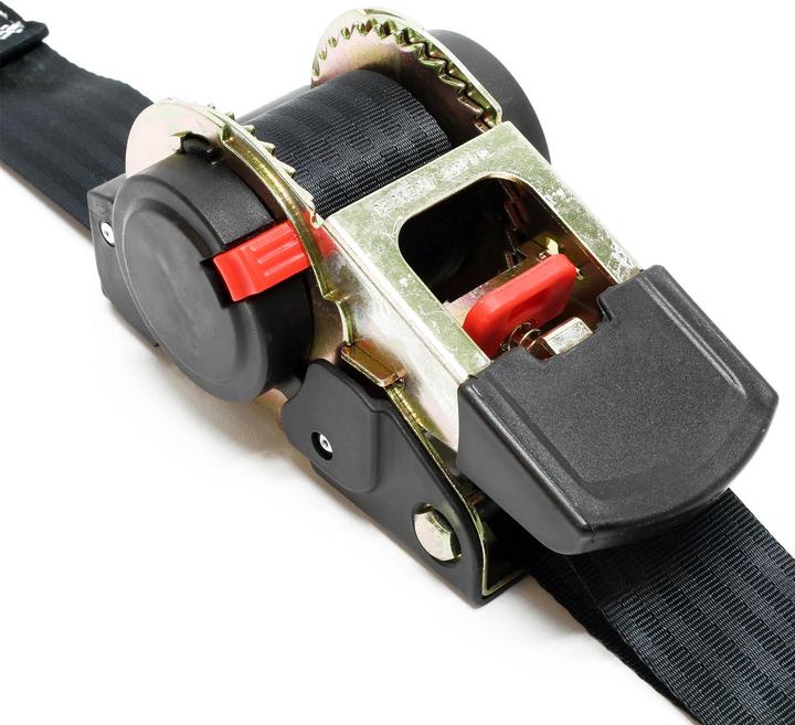 Actual product image Wiltec Ratchet Tie Down Strap Lashing Strap Tensioning Belt 1.8mx50mm 750 daN with Retraction Mechanism