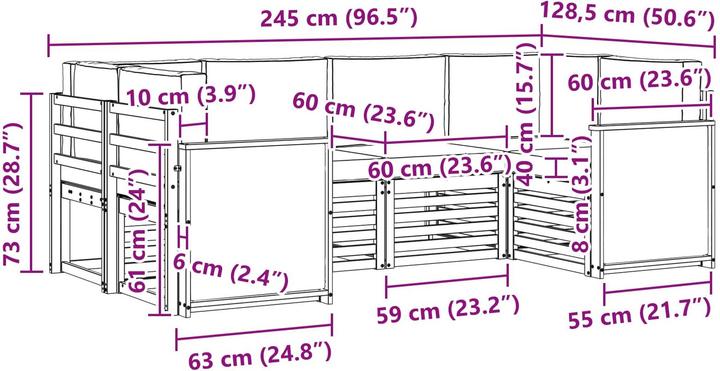Produktbild vidaXL Outdoor-Sofa