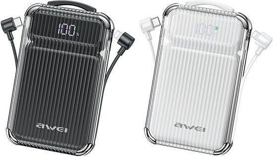 Produktbild Awei PowerBank P89K 10000mAh 38,5W czarny/black + kable PD/Lightning (10000 mAh, 22 W, 38.50 Wh)