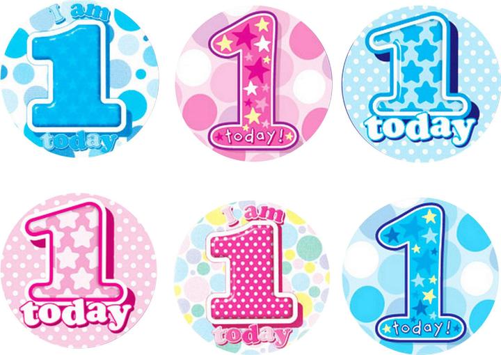 Actual product image Simon Elvin Stick-on buttons with different numbers 6 pieces