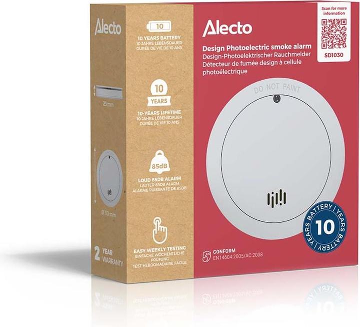 Produktbild Alecto Smoke detector with 10 years battery and sensor runtime White