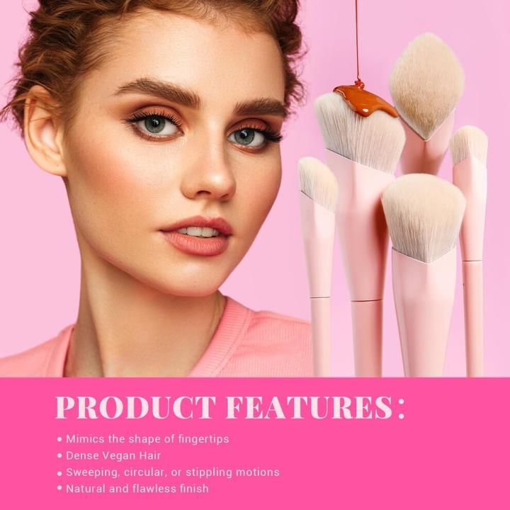 Immagine prodotto Jessup Set regalo di pennelli rosa per il trucco, capelli morbidi e vegani per le donne (Set)