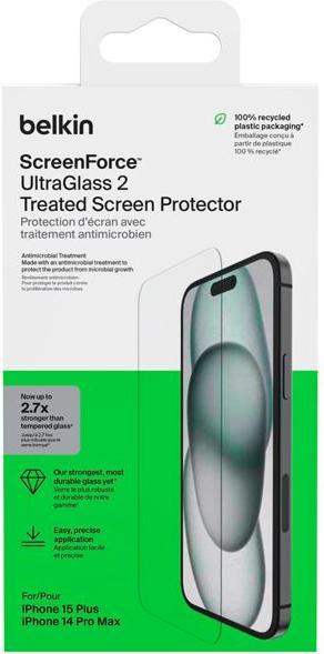 Produktbild Belkin ScreenForce Pro UltraGlass2 ant (1 Stk., Apple iPhone 14 Pro Max, Apple iPhone 15 Plus, Apple iPhone 16 Plus)