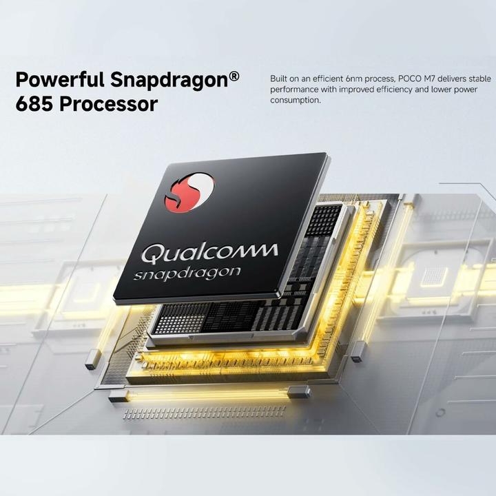 Actual product image Xiaomi Poco M7 (256 GB, Silver, 6.90", Hybrid Dual SIM, 4G)