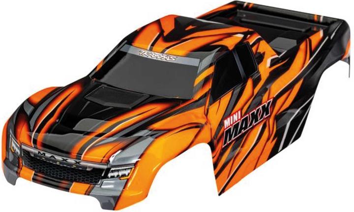 Actual product image Traxxas Karosserie orange mit Aufkleber & Clipless: Mini-Maxx