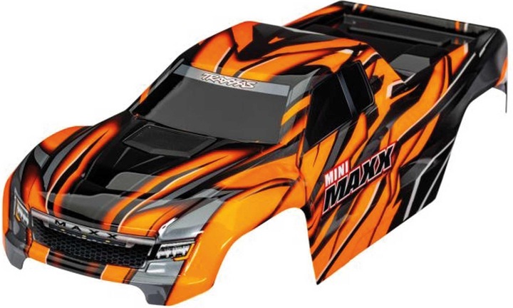 Produktbild Traxxas Karosserie orange mit Aufkleber & Clipless: Mini-Maxx